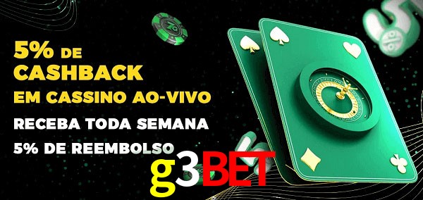 Promoções do cassino ao Vivo g3bet